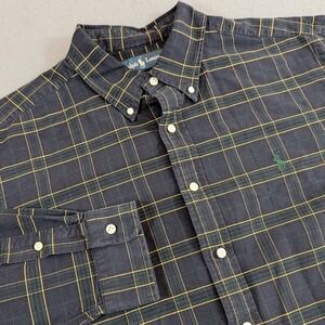 Ralph Lauren Button Down Shirt Mens XL Classic Fit Plaid Vintage Preppy Casual